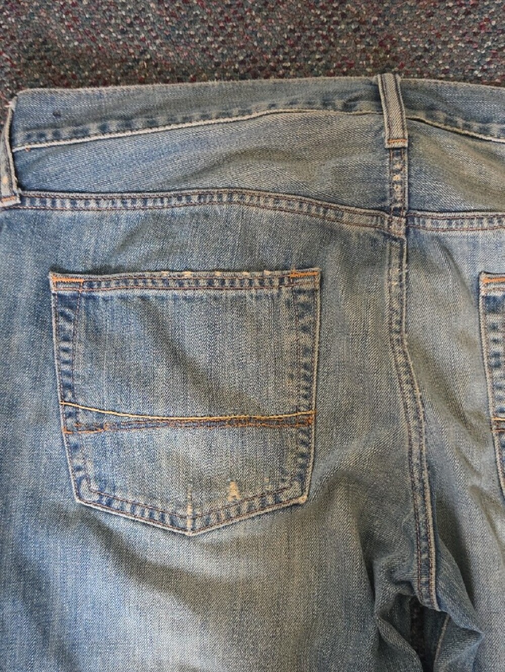 Vintage Y2K Abercrombie & Fitch Distressed Light Blue Straight-Leg Jeans Size 34 - Picture 12 of 14